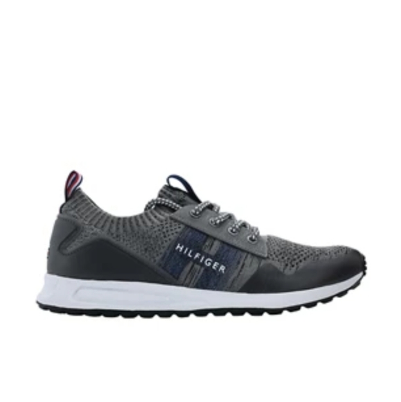 TOMMY HILFIGER NWT MENS DARK GRAY LEW KNIT SNEAKERS - Picture 3 of 10
